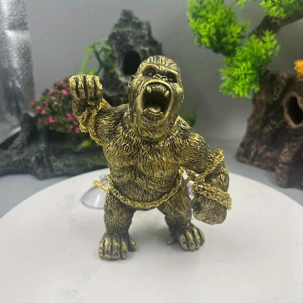 Abaodam Household Decor Office Decorations Gold Decorations Table Top Decor  Gorilla Statue Props Resin Crafts Decor Resin Gorilla Decoration Decorate