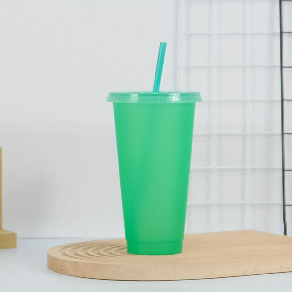  Vaso para beber con pajita, vasos de plástico de gran