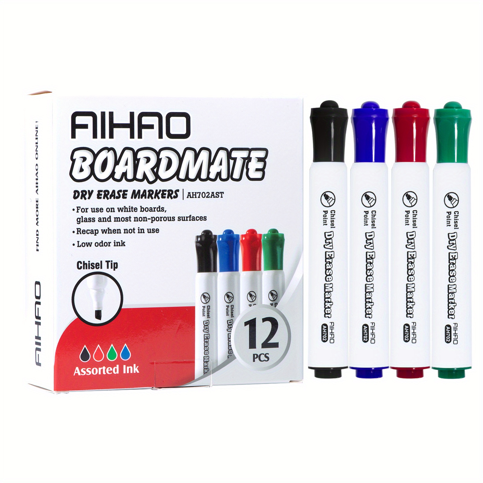 Dry Erase Markers 4 Colors White Board Pens Markers Low Odor - Temu