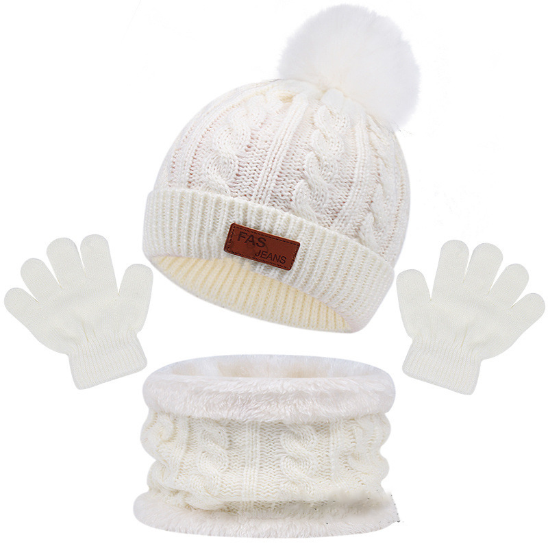 Ensemble bonnet et écharpe doublés sourire chaud pour enfants, nœud bébé  mignon, ensembles de gants, enfants, hiver, 3 pièces - AliExpress