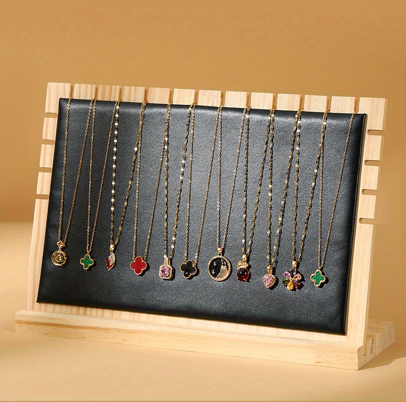 wooden large necklace display stand jewelry bracelet hanger details 9