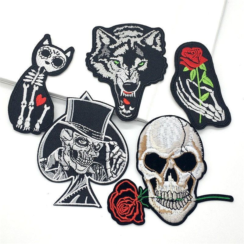 Black Punk Patches For Clothing Embroidery Stripes - Temu