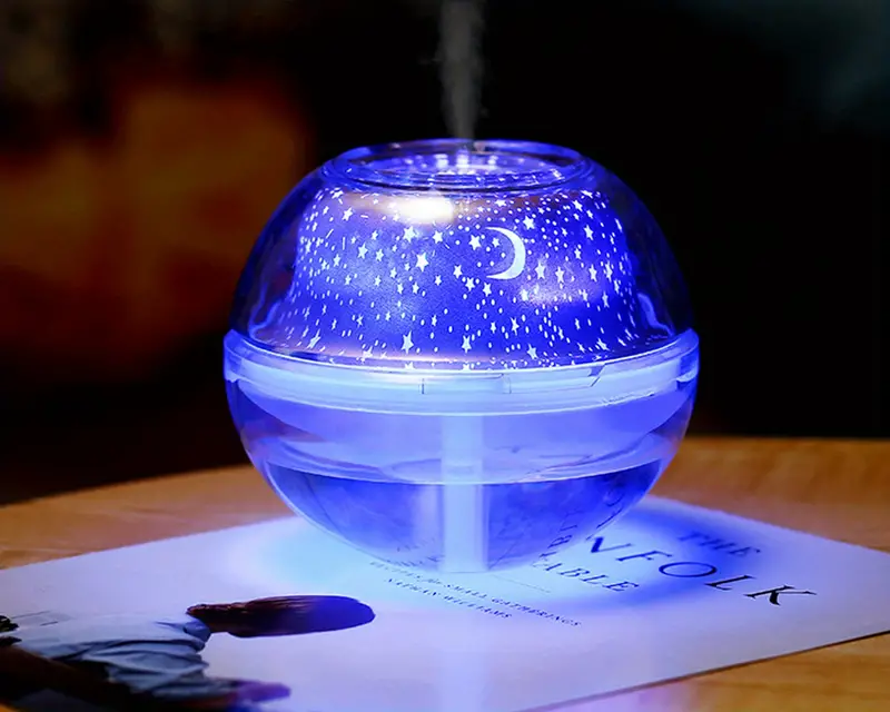 1pc 500ml mini humidifier crystal projection humidifier bedroom usb mini humidifier rechargeable air humidifier projection ambient light aesthetic room decor art supplies for living room classroom school bedroom office back to school school supplies details 12