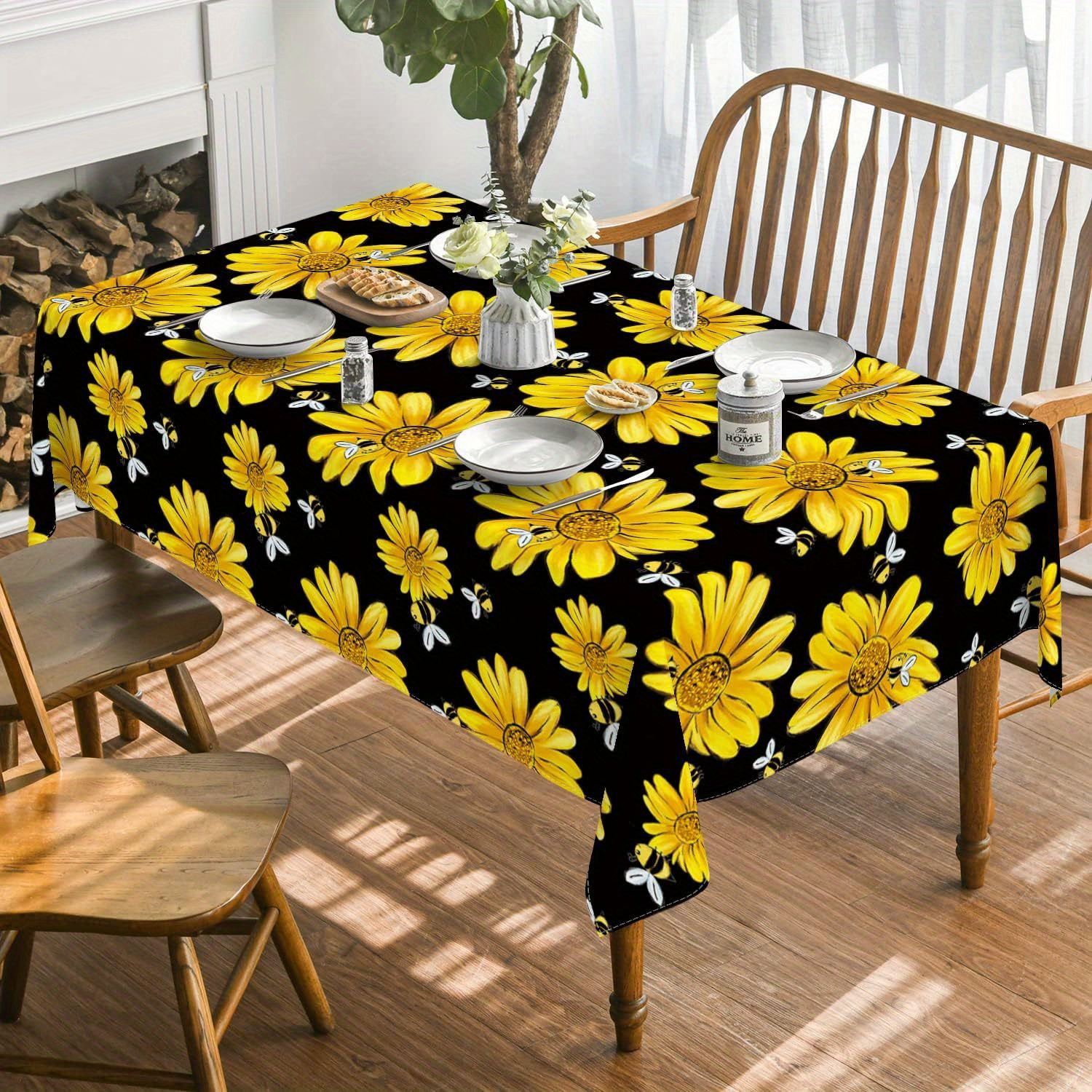 Polyester Tablecloth Waterproof Oil proof Tablecover Yellow - Temu Canada