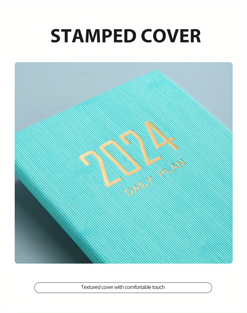 Thin 2024 English Calendar Schedule Week Planner Notebook Temu