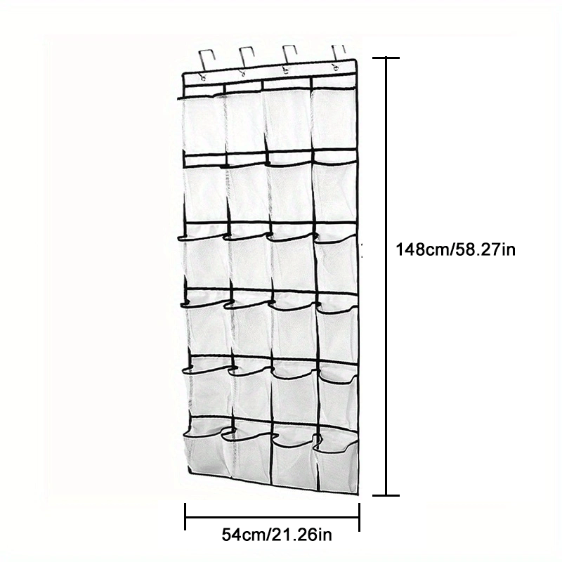 1 Scarpiera Sopra La Porta Con 28 Grandi Tasche A Rete, Organizer Per  Scarpe Da Appendere Per Armadio, Gancio Per Scarpiera Da Appendere, Fino A  33