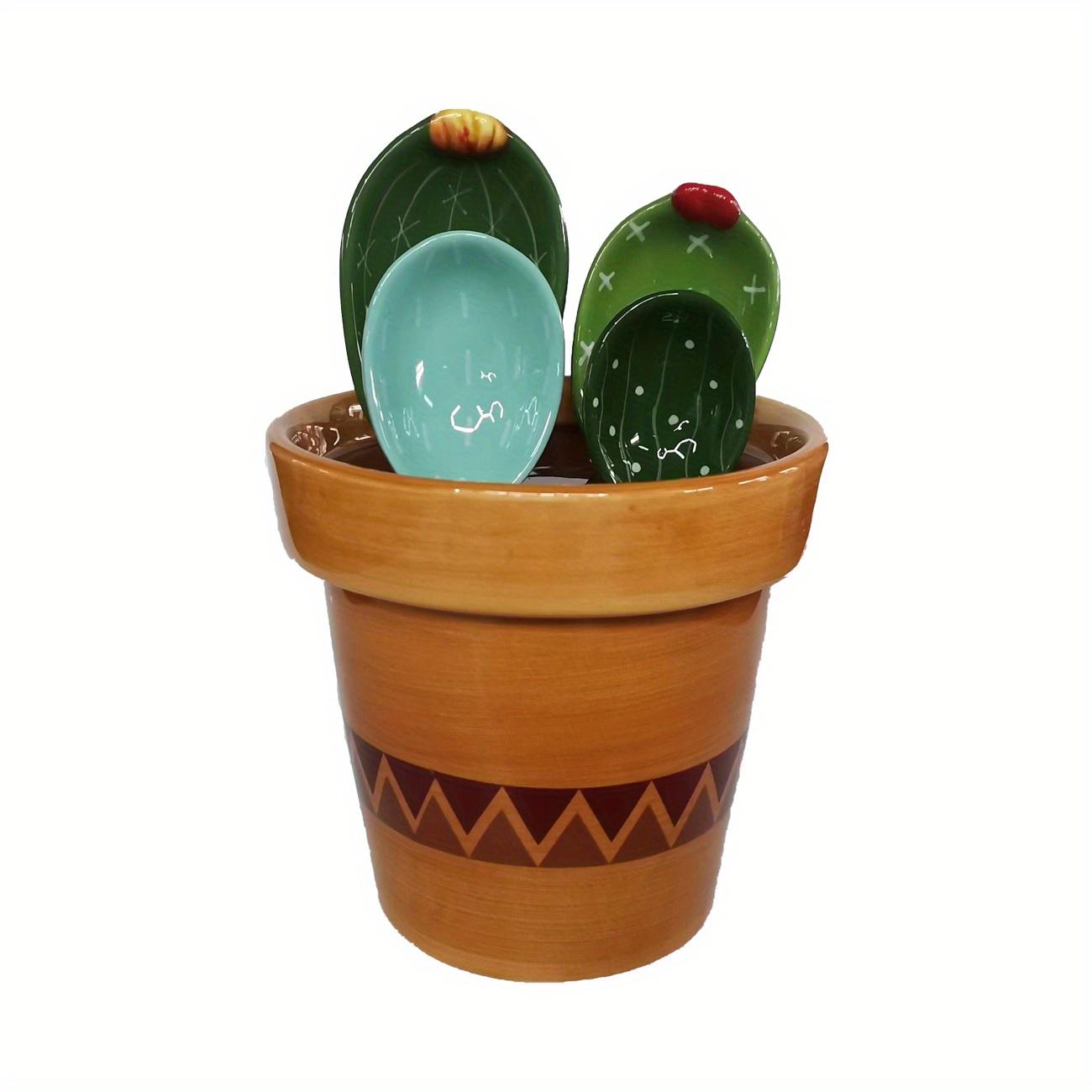 Cartoon Cactus Measuring Spoons Set Cactus Shape Decorative
