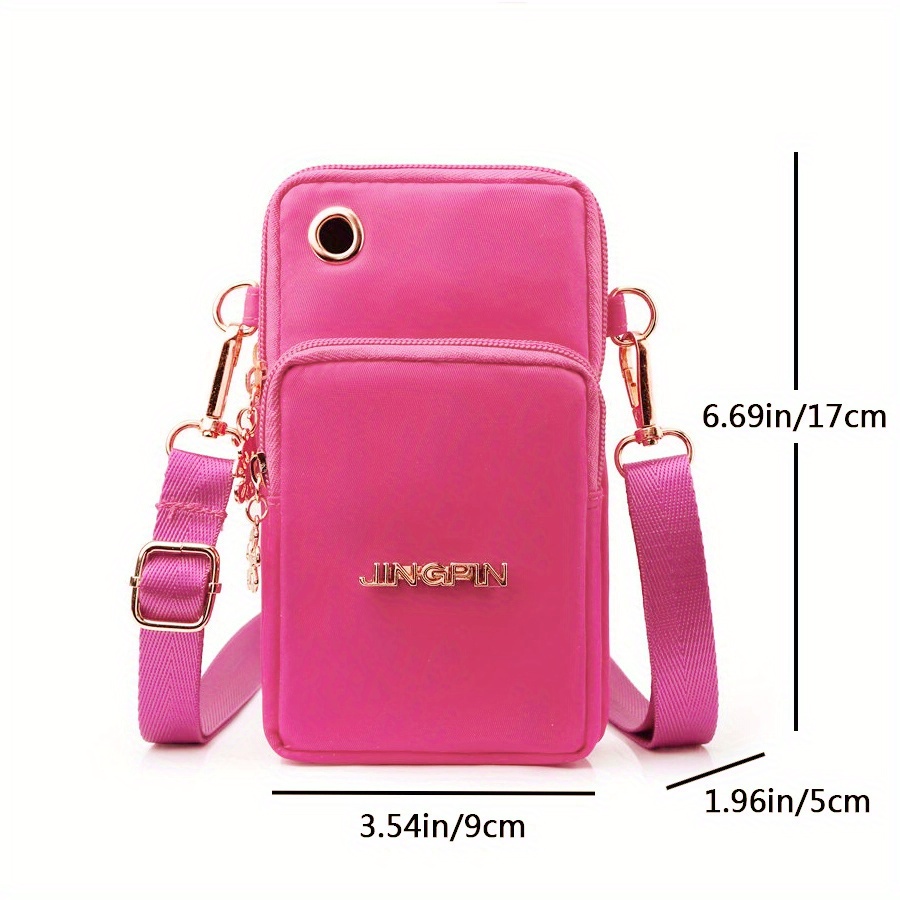 Letter Detail Phone Bag, Women's Fashion Zipper Crossbody Bag