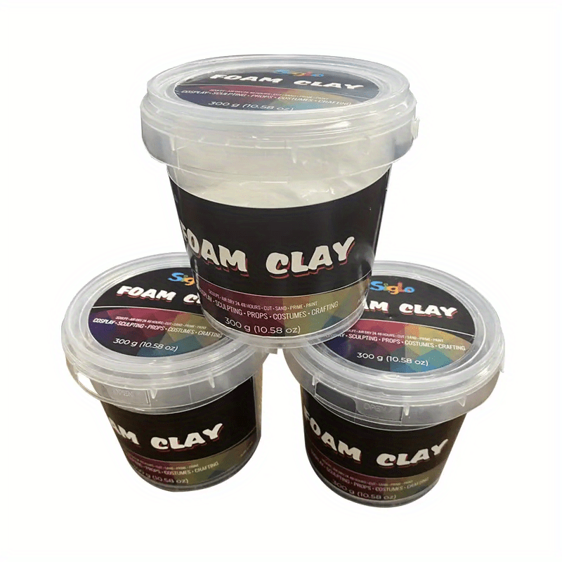 Foam Clay Cosplay Moldable Air Dry Foam Clay Craft 500g Black Lightweight  Sculpting Foam for Costumes Sanding Cosplay (500g, Black)