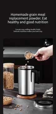 us plug 500ml household and commercial grinding machine made of stainless steel material 30000 rpm transparent visual window all copper motor grinding machine coffee beans grains and miscellaneous grains ultra fine dry grinding powder wall breaker details 3