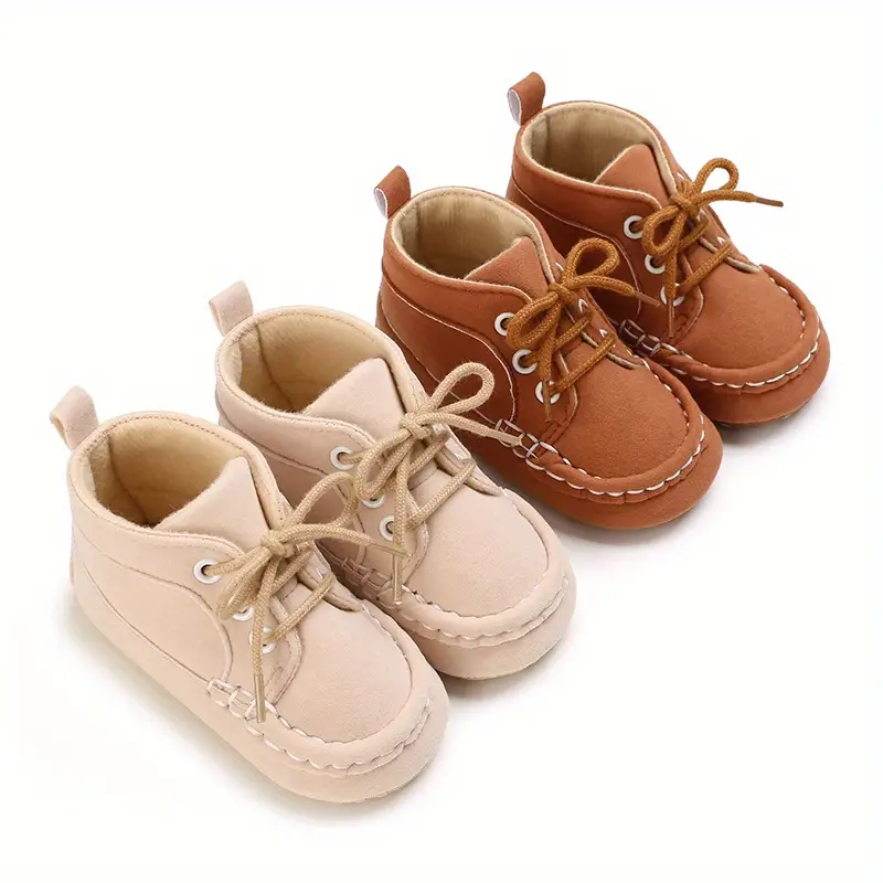 casual comfortable lace up sneakers for baby girls lightweight non slip walking shoes for indoor outdoor autumn and winter details 0