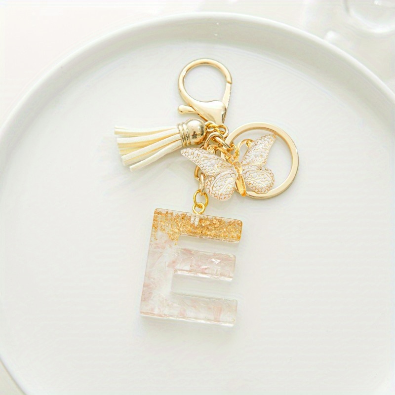 Initial Letter Keychain Pendant Resin Letter Keychain Purse - Temu