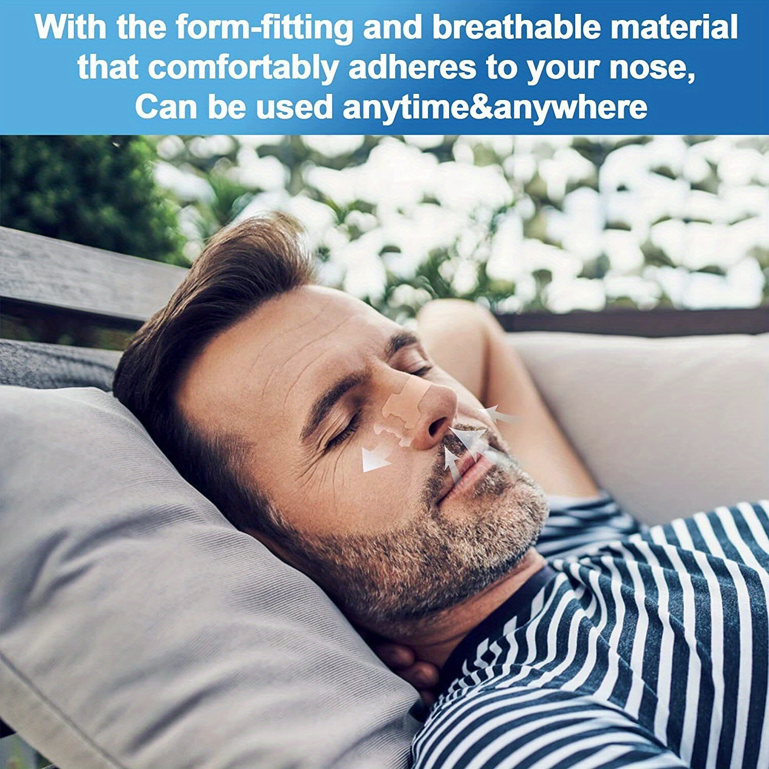 Tiras nasales de 100 unidades, mejor respiración, antironquidos (66 mm x 19  mm) liwang