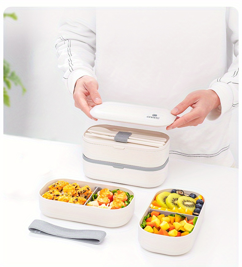 Camuz Lunch Box - Japanese Style With Cutlery - Square Divided Microwave  Oven Bento Box - Leakproof Food Container - Perfect For Teenagers And  Workers At School, Canteen, Back School, And Home Kitchen - - Temu