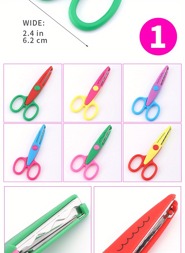1pc Left or Right Handed Design Children DIY Student Scissors Standard  Paper-cutting Tools Safe Flat