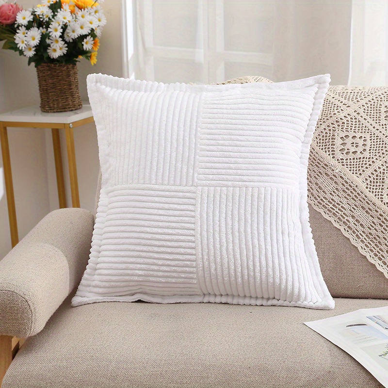 Royallove Large Cushion Cover Supersoft Corduroy Pill-ow Case Striped  Decorative Pill-ow Cover For Bed Couch Sofa Spring Home Decor 45cm sofa  summer home decor 