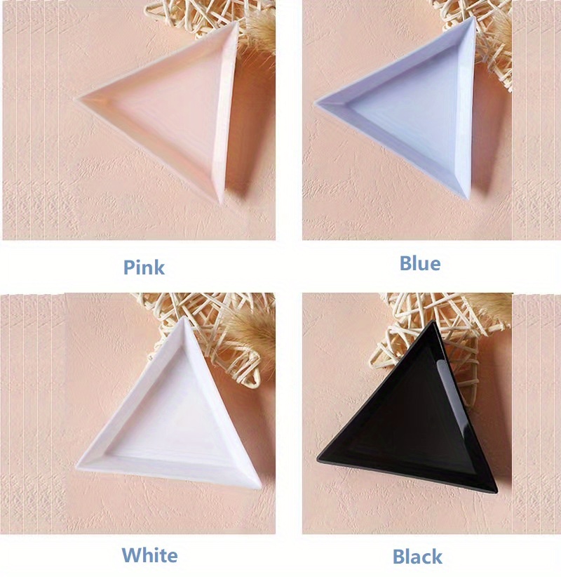 Colorful Plastic Triangle Nail Tray Rhinestone Storage Tray - Temu