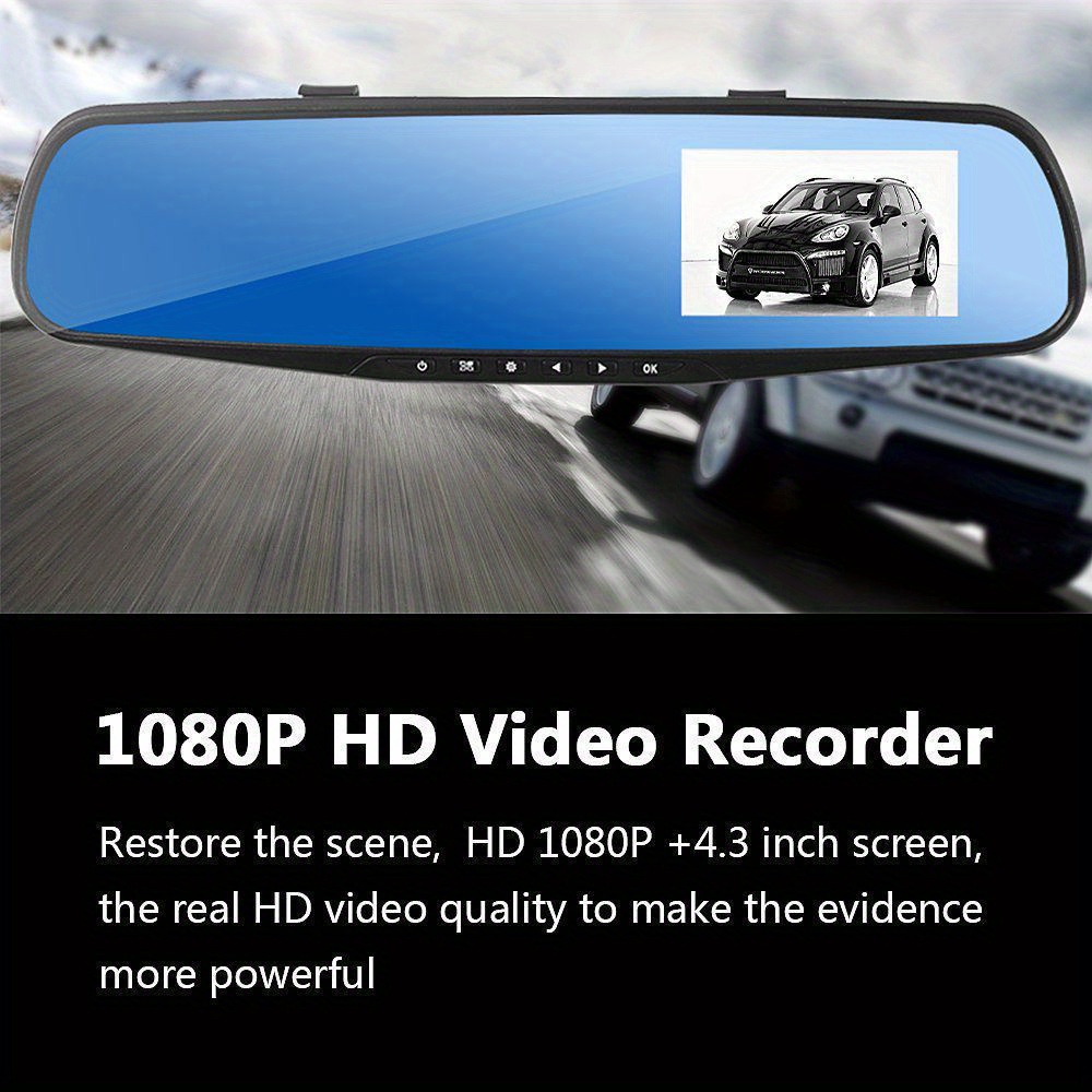 12inch voiture Dvr Streammedia rétroviseur enregistreur Dash Cam double  objectif Dashcam miroir 1080p vidéo I