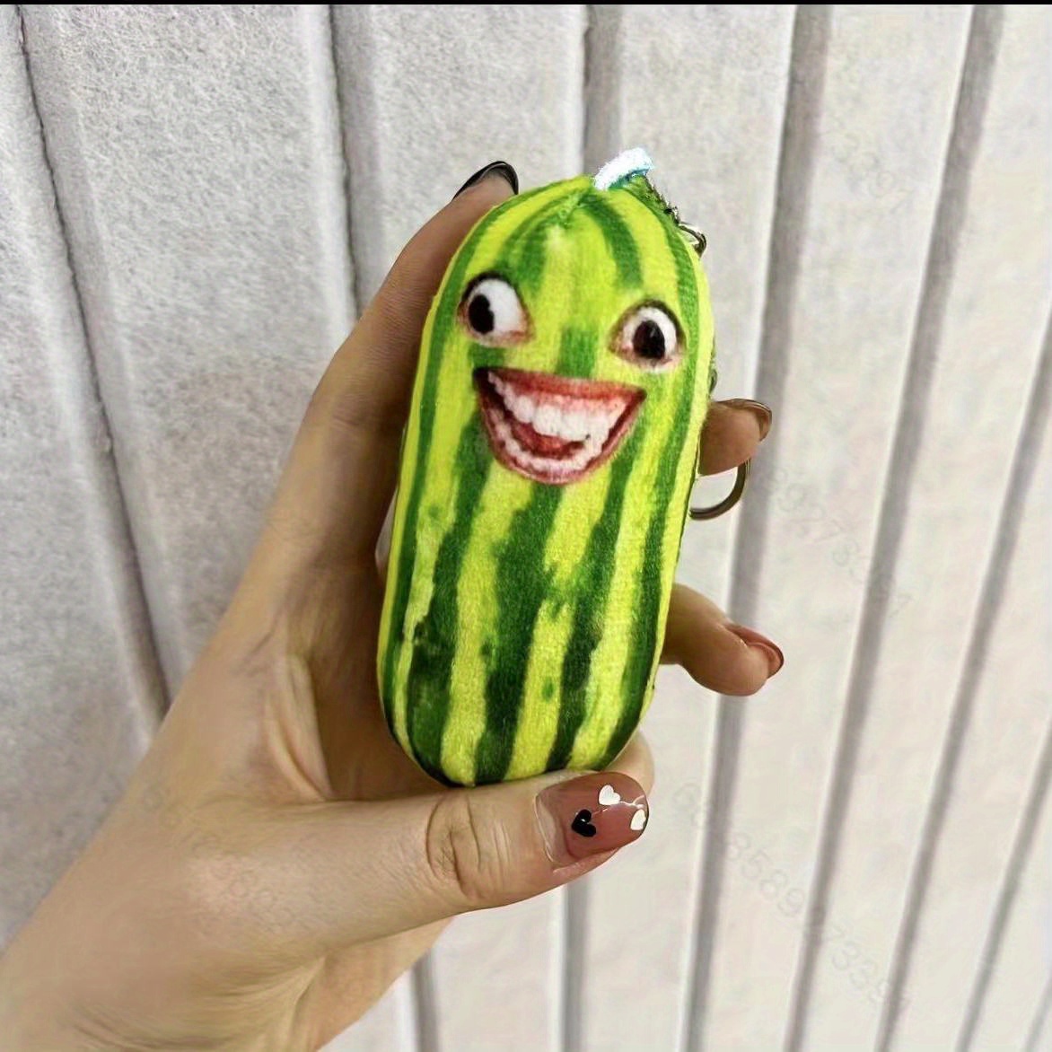 Creative Human Face Keychain Watermelon Strip Shaped Plush - Temu