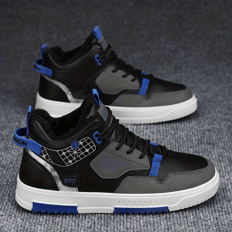 Men's Thermal Sneakers With Fuzzy Lining - Winter High Top Shoes