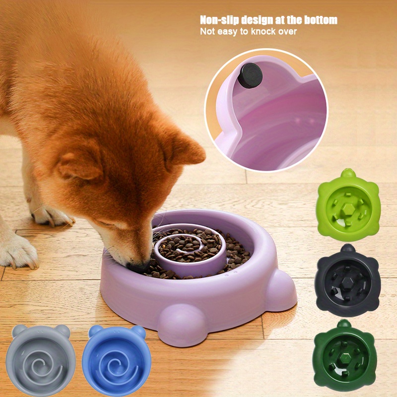 Slow Feeder Dog Bowl, Anti-choking Plastic Dog Puzzle Food Bowl,  Interactive Pet Slow Feeding Basin With Non-slip Bottom For Anxiety Relief  - Temu