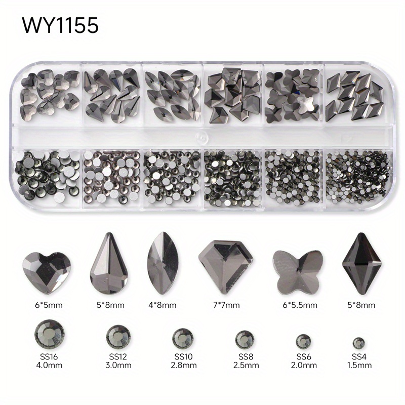 4 Cajas De Diamantes De Imitación Para Decoración De Uñas - Temu