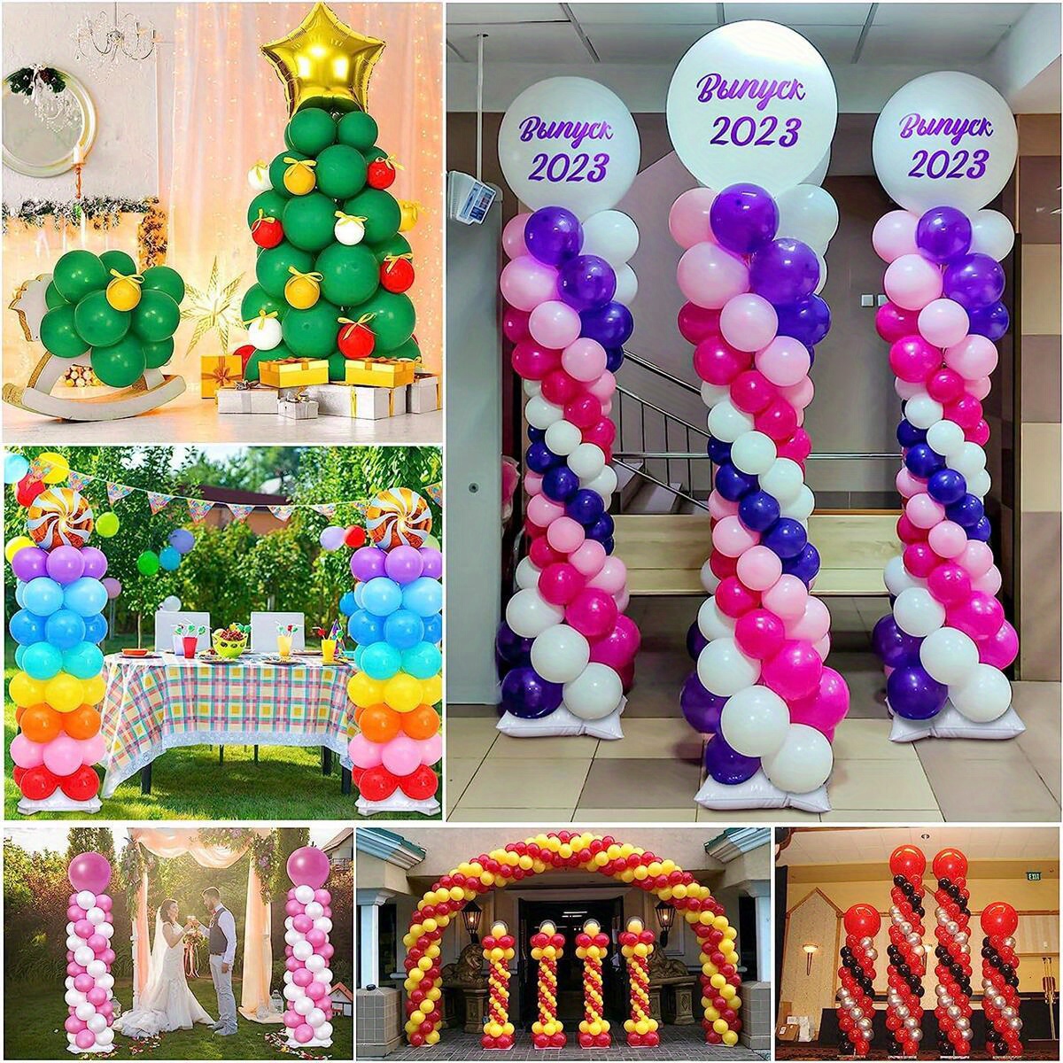 2 Packs Kit Soporte Columna Globos Soporte Sujeción Globos - Temu