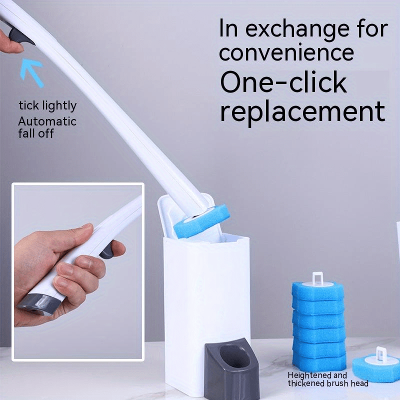 Bathroom Disposable Cleaning Toilet Brush Long Handle No Dead Angle  Cleaning Brush Replacement Brush Head Cleaning Tool