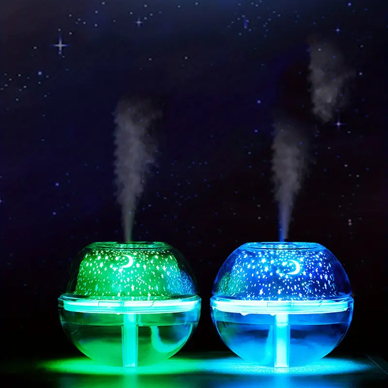 1pc 500ml mini humidifier crystal projection humidifier bedroom usb mini humidifier rechargeable air humidifier projection ambient light aesthetic room decor art supplies for living room classroom school bedroom office back to school school supplies details 3