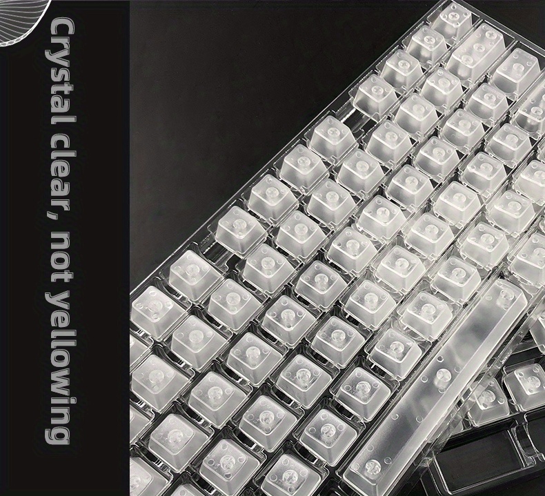 104 Key Transparent Keycaps Abs Material Oem Height White Temu