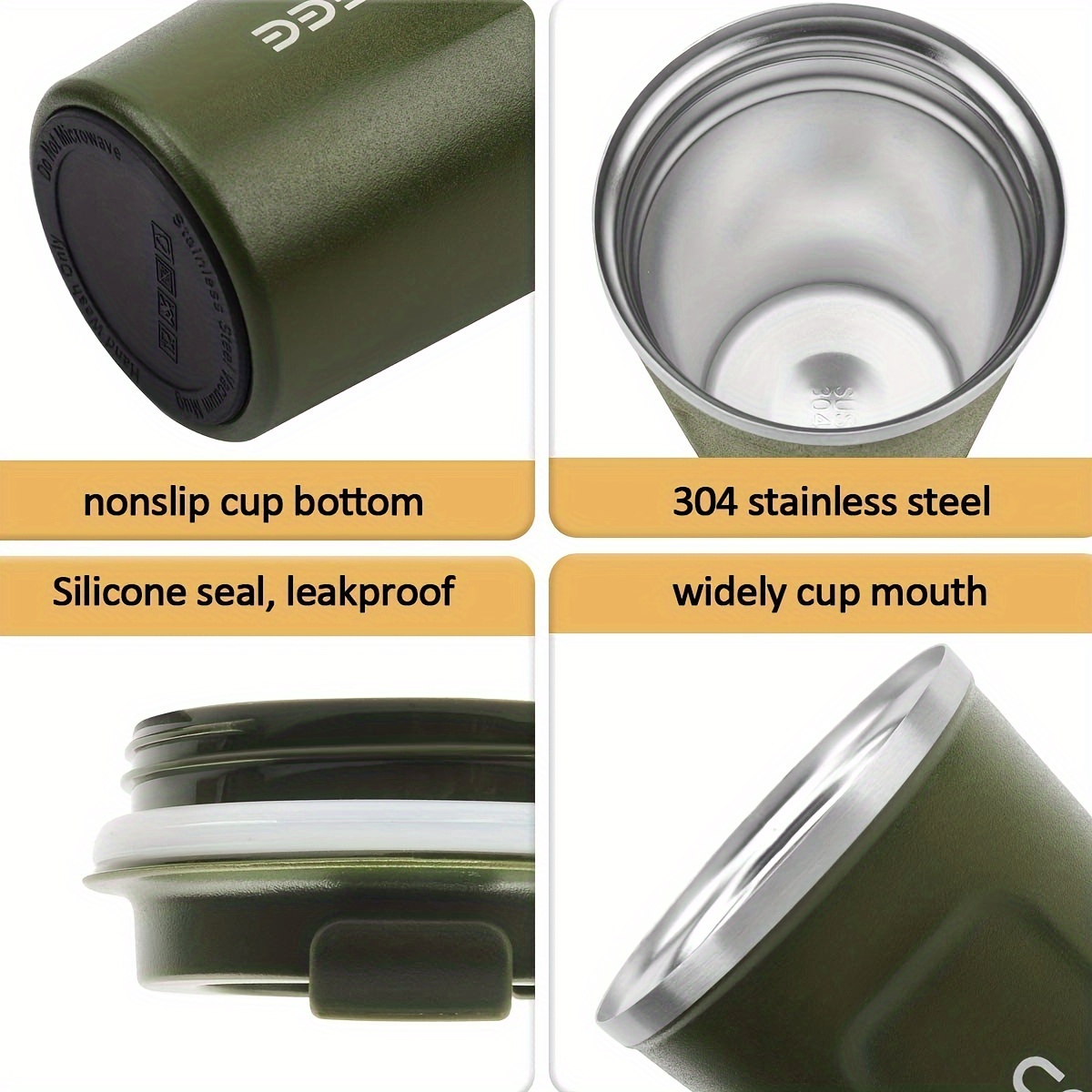 380ml/510ml Portable Stainless steel 304 Coffee Mug With Non-slip