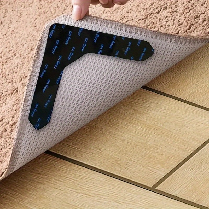 4/8/16/24Pcs Reusable Carpet Stickers, Non-Slip Washable U-shaped Rug  Stickers, Cuttable Carpet Stickers For Hardwood Corner To Prevent Rugs From  Movi