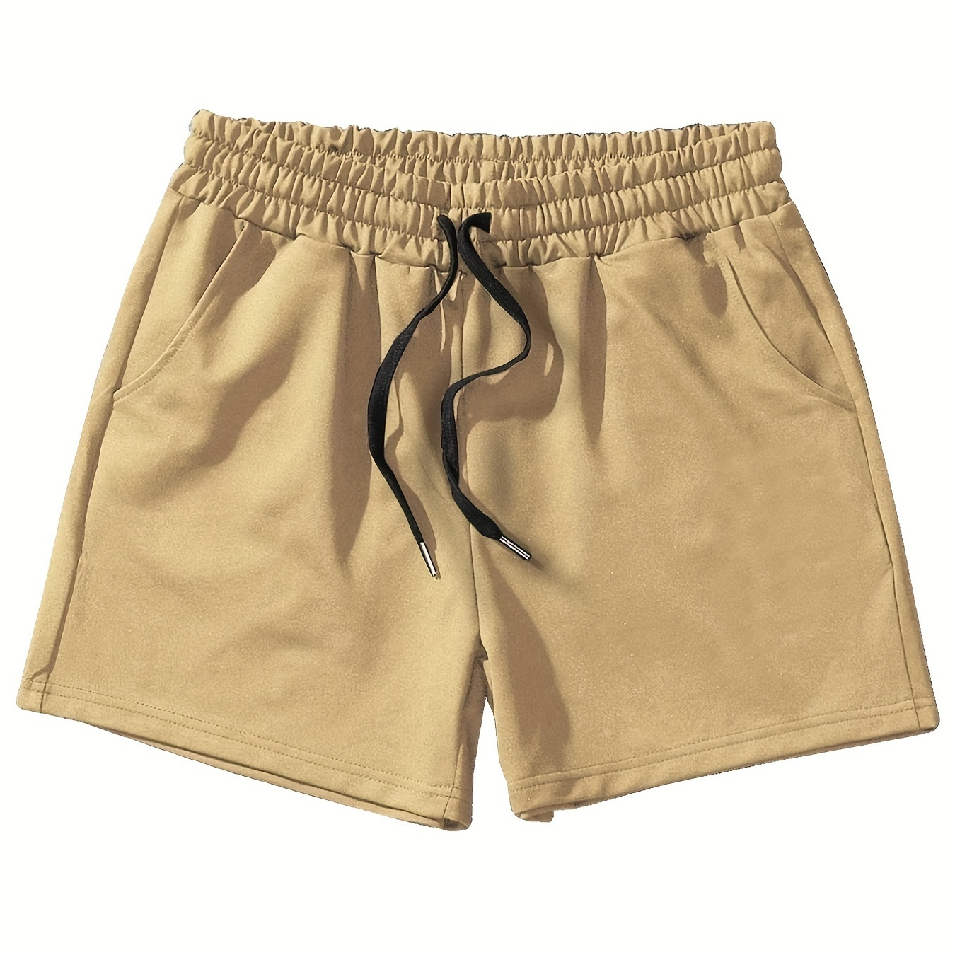 

Drawstring Sports Shorts, Men's Creative Symbol Print Casual Knit Cropped Sweatpants