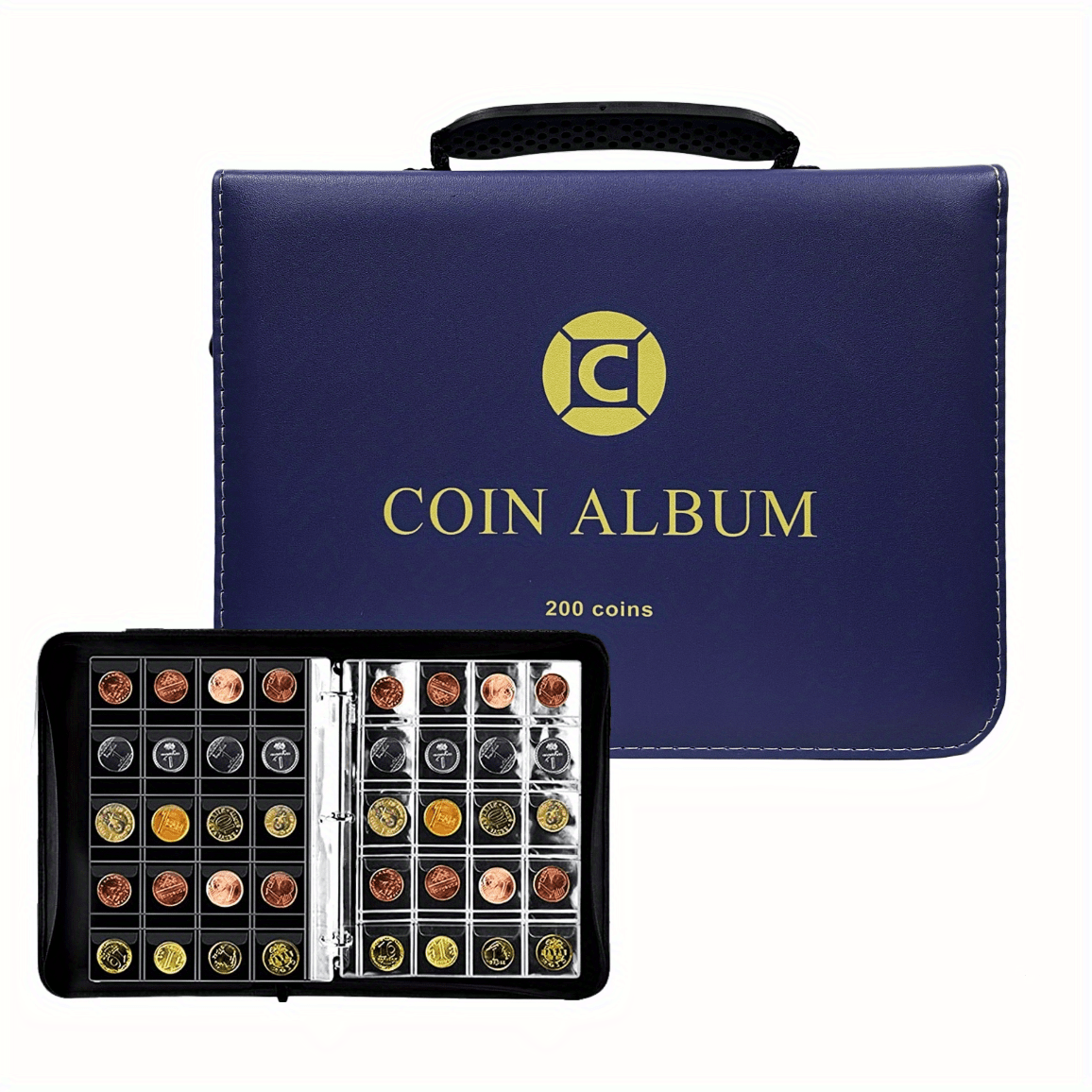 Coin Collection Holder Album for Collectors, 200 Pockets Coin Collection  Book Binder Supplies