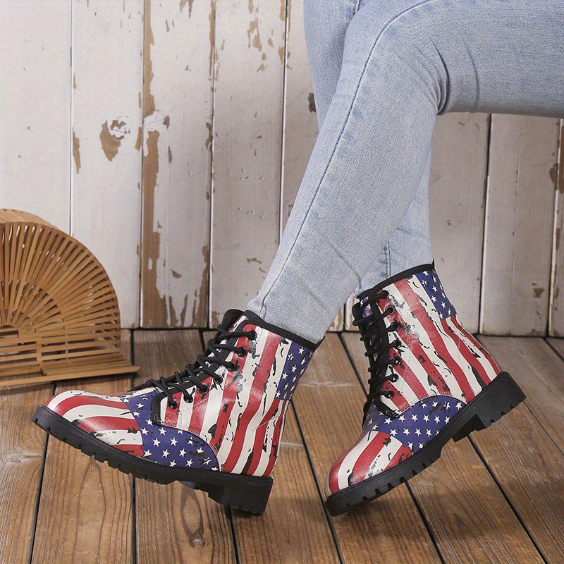 Women's American Flag Ankle Leggings Patriotic Pants (Small, Stars