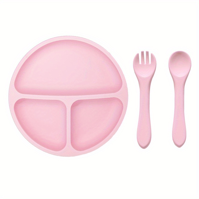 Piatto Cena Semicircolare Bambini Set Pasto Forchetta Cucchiaio In Silicone  Grado Alimentare Posate Piatto Cena Forchetta Cucchiaio - Prima Infanzia E  Maternità - Temu Italy