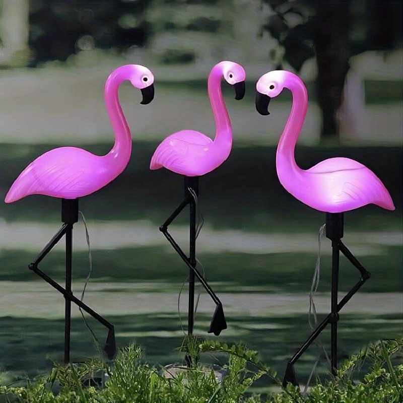 Solar Flamingo Ground Plug in Light Outdoor Garden Yard Temu United