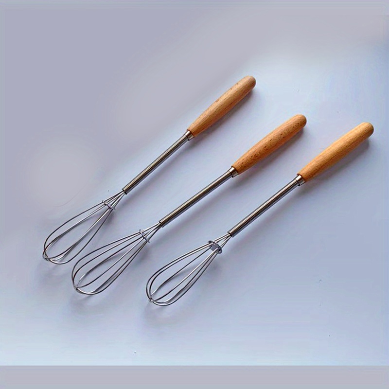 3 Pieces Stainless Steel Flat Whisk Handheld Steel Wire Whisk Egg