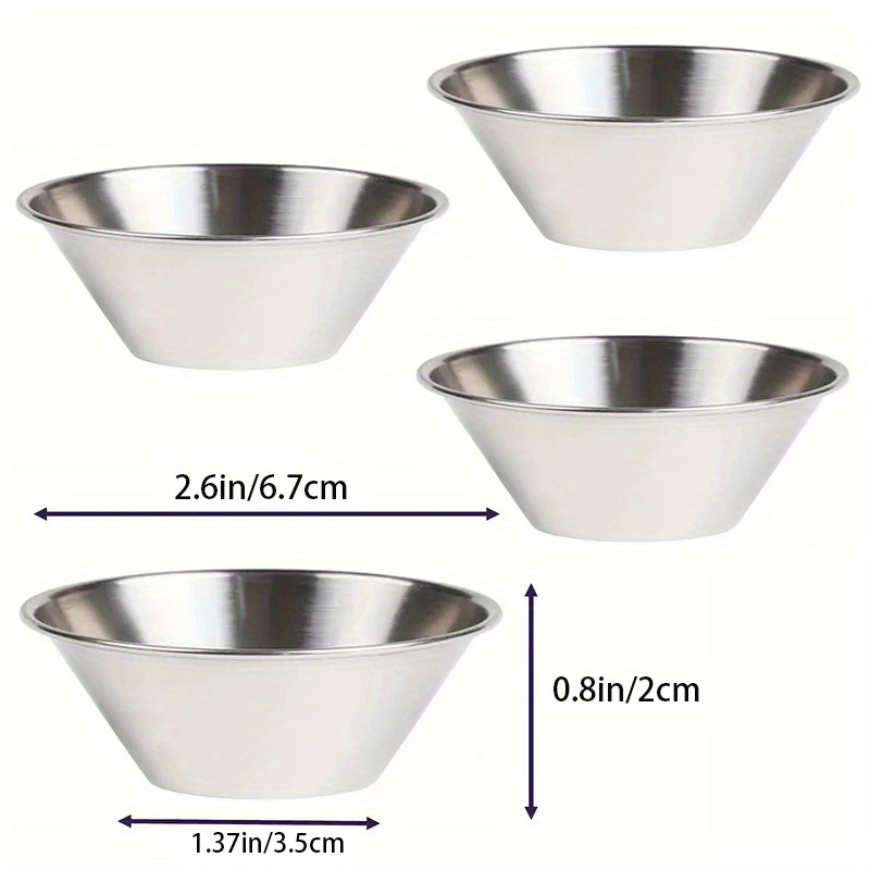 Small Sauce Cups, Stainless Steel Butter Dishes, Appetizer Plate,  Commercial Grade Individual Round Condiment Cups,,,,, 6 Sizes, Dipping  Saucer, Kitchen Supplies Set - Temu