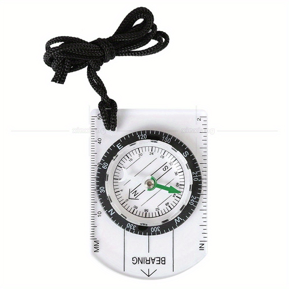 Portable Compass With Ruler Scale For Scout Hiking Camping Boating;  Orienteering Map; Professional Magnifying Compass