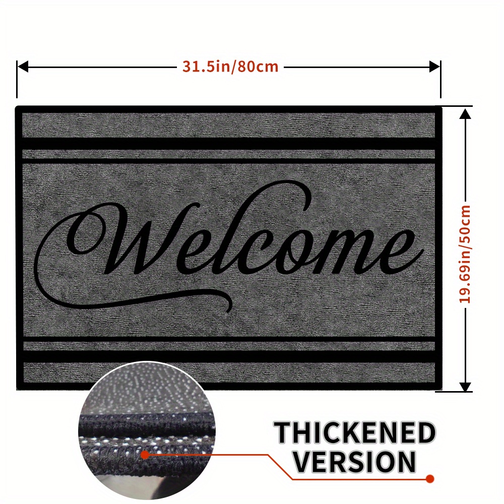 Indoor Doormat Stylish Welcome Mat Family Rules Quotes Entrance Shoe Scrap  Washable Apartment Office Floor Mats Front Doormats Non-Slip Bedroom Carpet