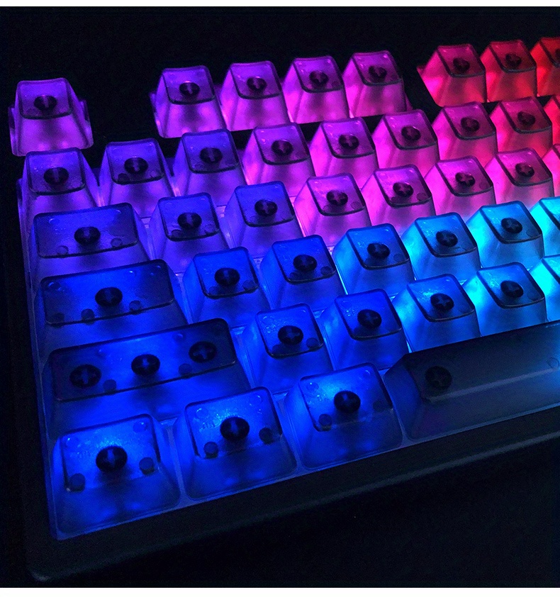 104 Key Transparent Keycaps Abs Material Oem Height White Temu