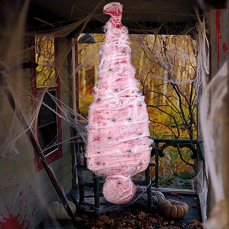 1pc Kreative Halloween, Indoor Und Outdoor Schleier Dekoration Requisiten  Gruselige Tote Leiche Spinne Web Spukhaus Baum Hängende Dekoration