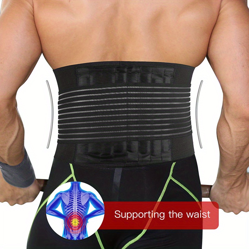 Breathable Back Support Belt With Lumbar Cushion, Herniated Disc