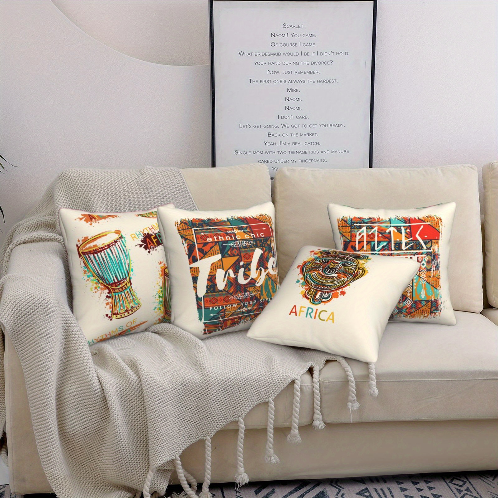 Traditional African Throw Pillow Covers, African Ethnic Tribe Lady Print  Decorative Cushion Covers For Porch Patio Couch Sofa Living Room  Outdoor,,without Pillow Inserts - Temu