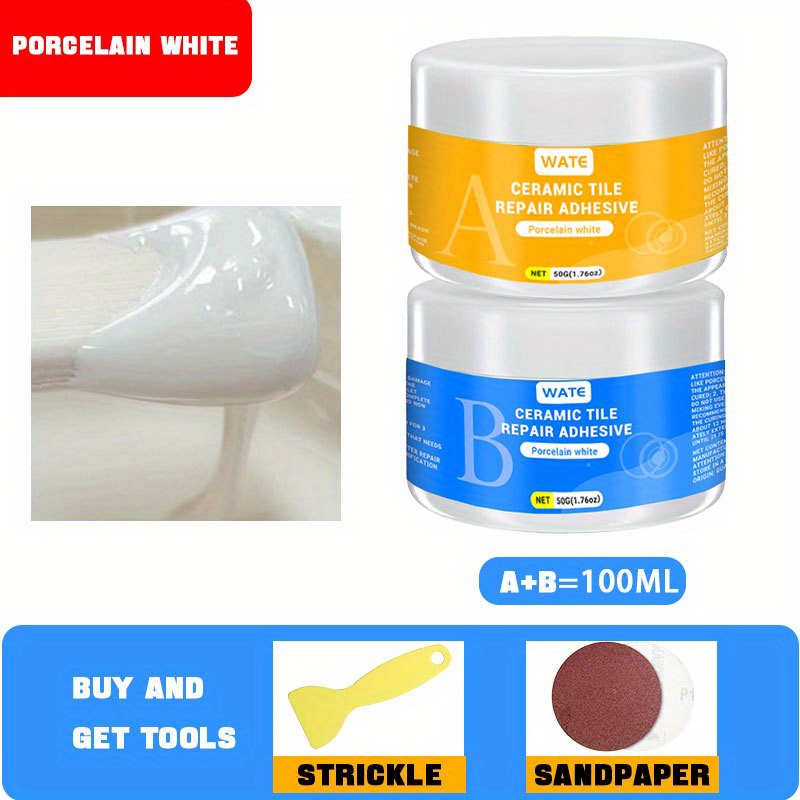 Tile Repair Glue, Porcelain Repair Kit Ceramic Tile Repair Marble Adhesive  Glue