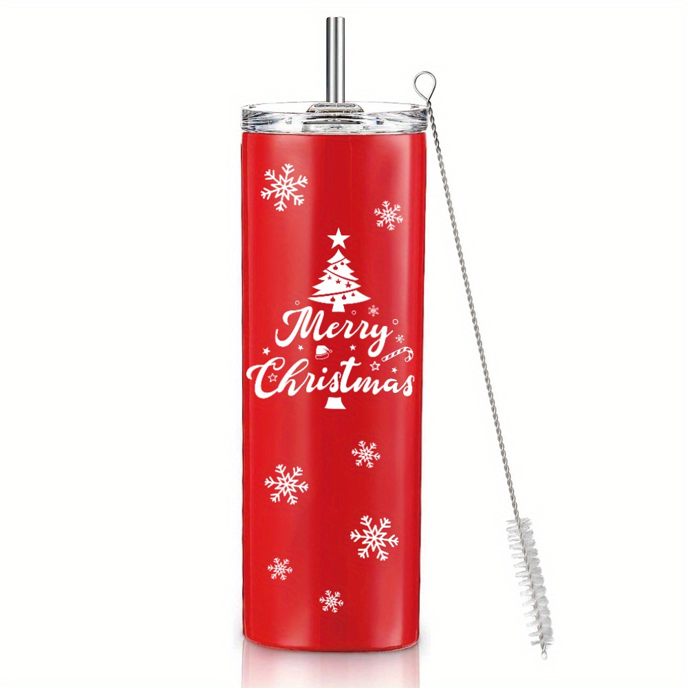 Christmas Stainless Steel Skinny Tumbler Mug Double Insulated Water Cup  Vacuum Slim Travel Tumbler For Xmas Gift With Lids - Temu