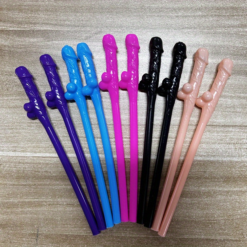 24Pcs Novelty Penis Straws Bachelorette Party Supplies Decor Dick Drinking  New
