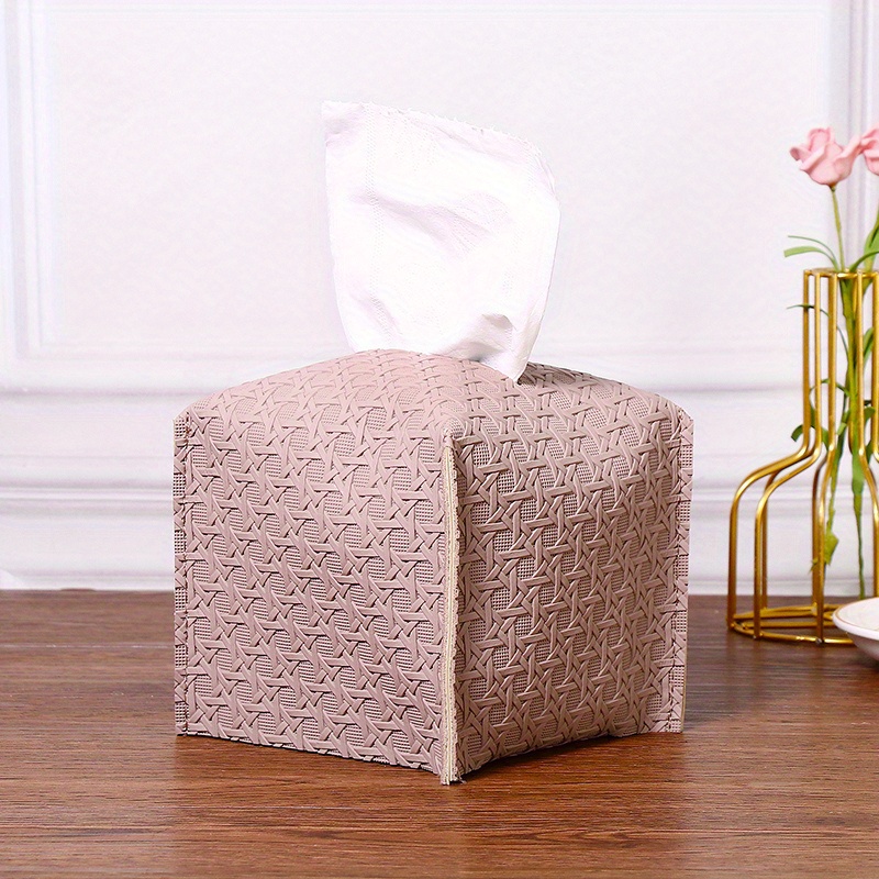 Pu Leather Square Tissue Box Cover Boîte À Mouchoirs Carrée - Temu Belgium