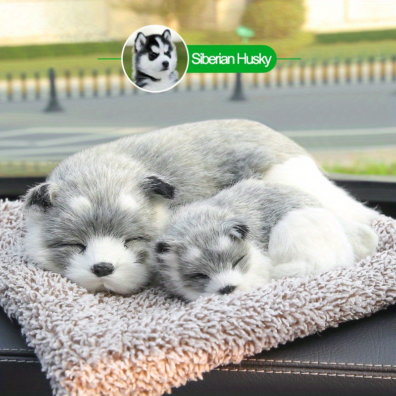 Plush Dogs Car Ornament Decoration Simulation Sleeping Dog Toy Automotive  Dashboard Decor Ornament Cute Auto Car Accessories